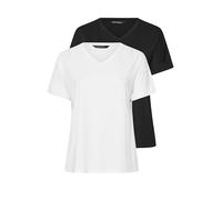 EVANS Essential 2 Pack Curve & Black V-Neck Modal Rich T-Shirts - Women's - Plus Size Curve