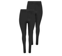 EVANS Essential 2 Pack Curve Cotton Stretch Leggings - Women's - Plus Size Curve Black