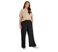 EVANS Essential 2 Pack Curve Navy Blue & Black Wide Leg Trousers - Women's - Plus Size Curve