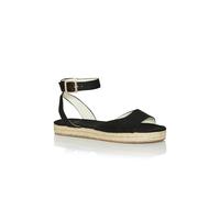 EVANS Extra Wide Fit Flatform Espadrille Sandals - Women's Black
