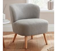 evans fabric accent chair with wooden legs in grey