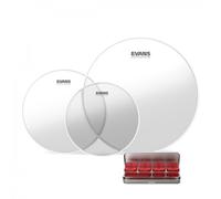 Evans G2 Clear Rock Tom Pack 10 12 16 Heads & EQ PODS Pack