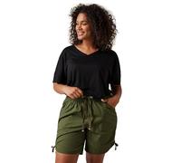 EVANS Green Ruched Poplin Shorts - Women's - Plus Size Curve