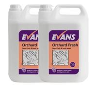 Evans Hand Hair & Body Wash Liquid Soap Orchard Fresh - 2 x 5 Litre
