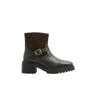 EVANS Leather Biker Ankle Boots In Wide E & Extra Wide Eee Fit - Women's - Plus Size Curve