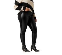 EVANS Leather Look Leggings - Women's - Plus Size Curve Black