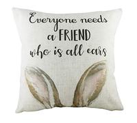 All Ears Slogan Hand-Painted Watercolour Printed Cushion Evans Lichfield Multi 43cm x 43cm