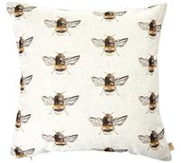 Evans Lichfield Bee Happy Repeat Cushion Cover, White, 43 x 43 cm