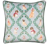 Evans Lichfield Christmas Dog Friends Festive Piped Polyester Filled Cushion | Size: 43 cm x 43 cm Evans Lichfield Multicolor 43 cm x 43 cm