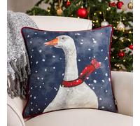 Evans Lichfield Christmas Goose Piped Feather Filled Cushion