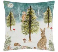 Evans Lichfield Christmas Owl Velvet Feather Filled Cushion