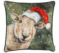 Evans Lichfield Christmas Sheep Piped Feather Filled Cushion