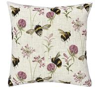 Evans Lichfield Country Bee Garden Polyester Filled Cushion, Polyester, Linen, Multi, 43 x 43cm (COUNTBG/HF2/MUL)
