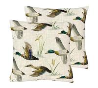 Evans Lichfield Country Duck Pond Polyester Filled Cushion - Twin Pack,Multicolour,43 x 43cm