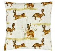 Evans Lichfield Country Running Hares Polyester Filled Cushion, Polyester, Linen, Multi