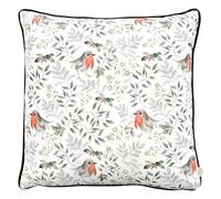 Evans Lichfield Festive Robin Cushion Cover, Bottle Green, 43 x 43cm
