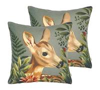 Evans Lichfield Forest Fawn Feather Filled Cushion - Twin Pack
