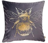 Evans Lichfield Gold Bee Cushion Cover, Polyester, Grey,43 x 43cm