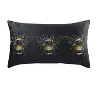 Evans Lichfield 'Gold Bee' Rectangular Velvet Cushion in Black Evans Lichfield Black