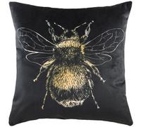 Evans Lichfield Gold Bee Rectangular Velvet Feather Filled Cushion