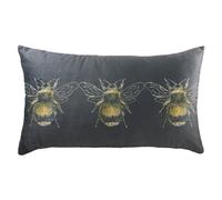 Evans Lichfield Gold Bee Feather Filled Cushion, Grey, 30 x 50 cm