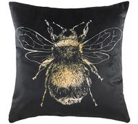 Evans Lichfield Gold Bee Rectangular Velvet Feather Rich Filled Cushion