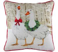 Evans Lichfield Goosie Velvet Chenille Printed Feather Filled Cushion