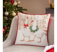 Evans Lichfield Goosie Velvet Piped Feather Rich Filled Cushion