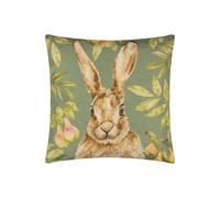 Evans Lichfield Grove Hare Polyester Filled Outdoor Cushion, Olive, 43 x 43 cm