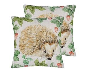 Evans Lichfield Grove Hedgehog Feather Filled Cushion - Twin Pack