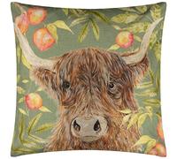 Evans Lichfield Grove Highland Cow Polyester Filled Outdoor Cushion