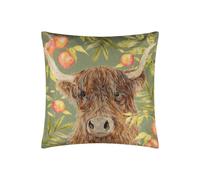 Evans Lichfield Grove Highland Cow Polyester Filled Outdoor Cushion