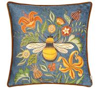Evans Lichfield Hawthorn Bee Chenille Piped Feather Filled Cushion