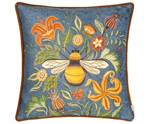 Evans Lichfield Hawthorn Bee Chenille Piped Feather Filled Cushion