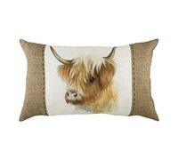 Evans Lichfield Hessian Cow Cushion Cover, White, 30 x 50cm