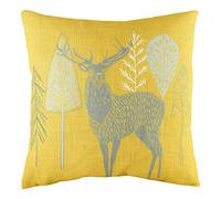 Hulder Stag Scandi Inspired Printed Cushion Evans Lichfield Yellow 43cm x 43cm