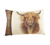 Evans Lichfield Hunter Highland Cow Feather Filled Cushion, Multi, 43 x 43cm