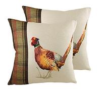 Evans Lichfield Hunter Pheasant Polyester Filled Cushions (Twin Pack), Polyester, Multi