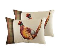 Evans Lichfield Hunter Pheasant Twin Pack Polyester Filled Cushions, Multi, 40 x 60cm
