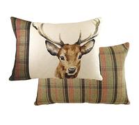 Evans Lichfield Hunter Stag Cushion Cover, Multi, 40 x 60cm