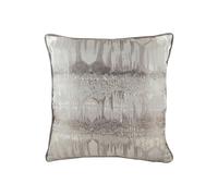 Evans Lichfield Inca Small Metallic Jacquard Piped Trimmed Cushion in Grey | Size: 56 cm x 56 cm Evans Lichfield Grey 56 cm x 56 cm