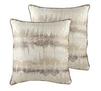 Evans Lichfield Inca Twin Pack Feather Filled Cushions, Mocha, 43 x 43cm