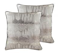 Evans Lichfield Inca Twin Pack Feather Filled Cushions, Steel Grey, 43 x 43cm