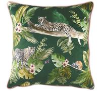 Evans Lichfield Jungle Leopard Polyester Filled Cushion, Green, 43 x 43 cm