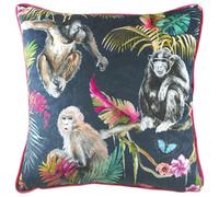 Evans Lichfield Jungle Monkey Cushion Cover, Blue, 43 x 43 cm