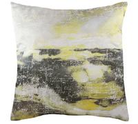 Evans Lichfield Landscape Feather Filled Cushion, Grey/Ochre, 43 x 43cm