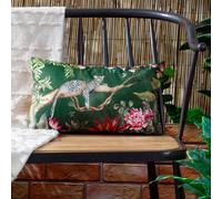 Evans Lichfield Leopard Animal Rectangular Water & UV Resistant Outdoor Cushion in Dark Green Evans Lichfield Dark Green