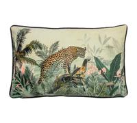 Evans Lichfield Manyara Leopard Rectangular Botanical Feather Filled Cushion