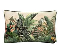 Evans Lichfield Manyara Zebra Velvet Piped Feather Rich Filled Cushion
