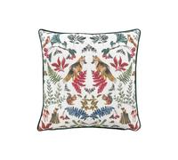Mirrored Fox Watercolour Printed Piped Cushion Evans Lichfield Dark Green 43cm x 43cm